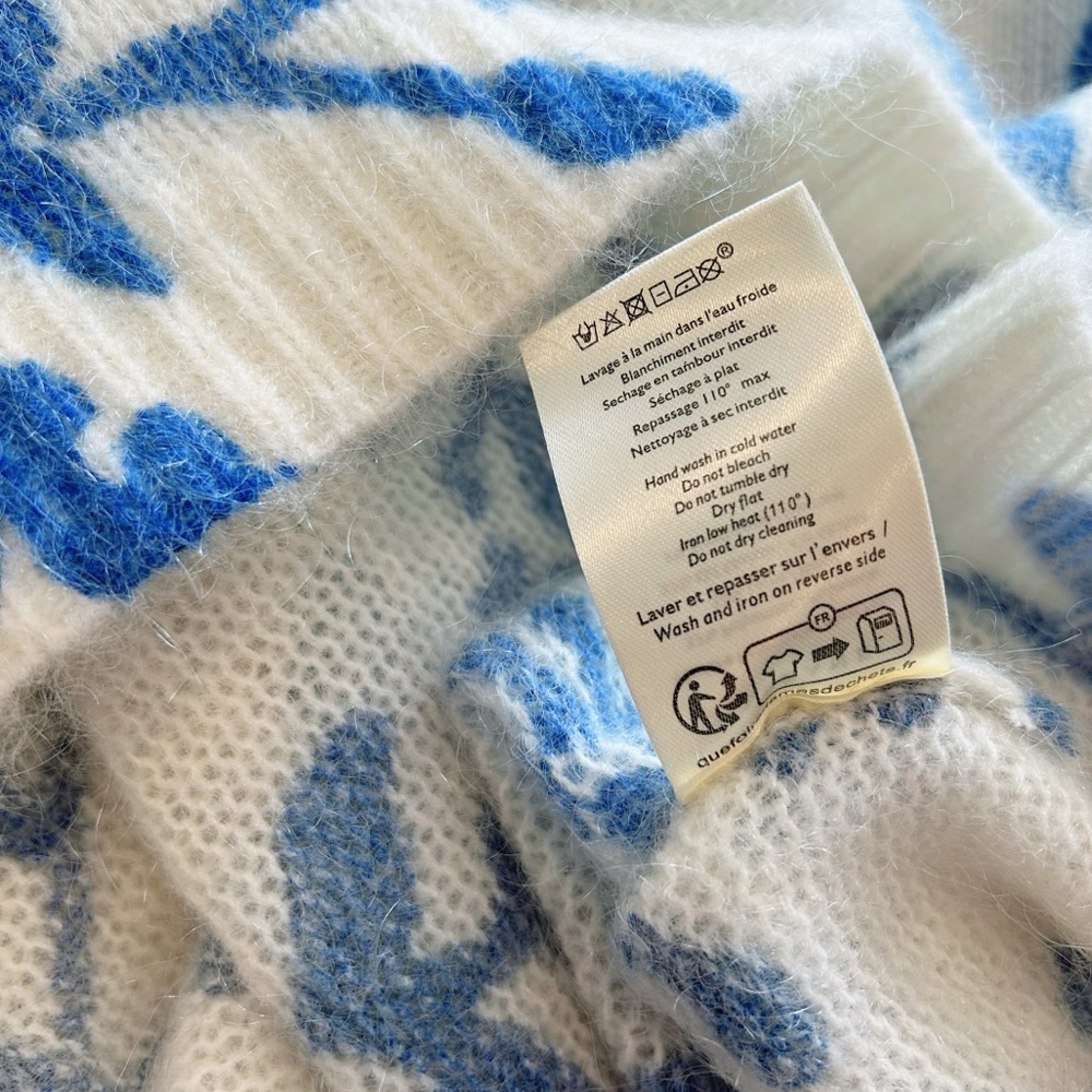 Sézane Pelagie Jumper / Floral Blue and White Sweater - Picture 8 of 9